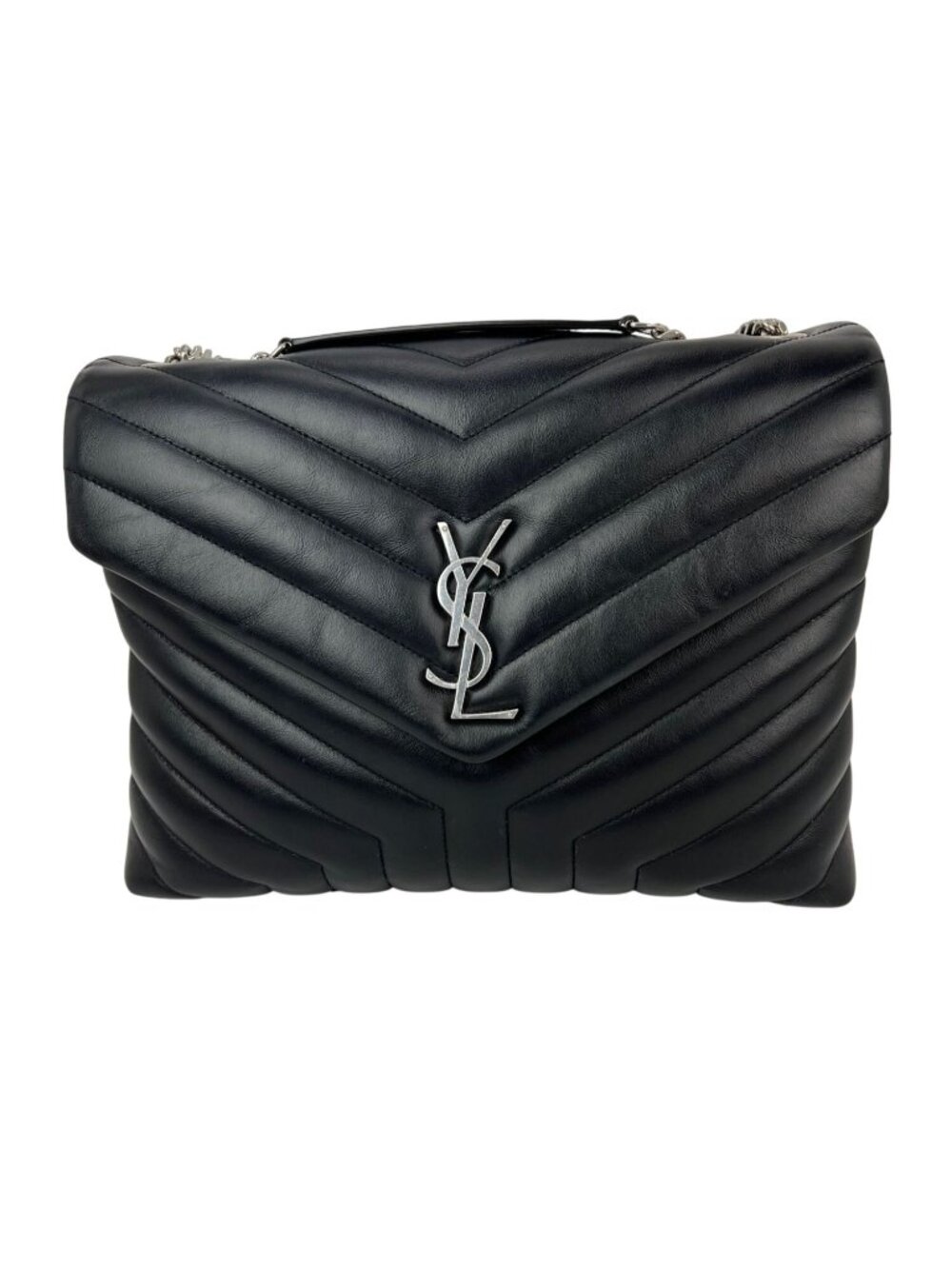 Saint Laurent Calfskin Medium Loulou Matelasse Black Shoulder Bag